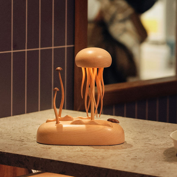 Illuminated Wooden Jellyfish Automaton (Finished Piece)