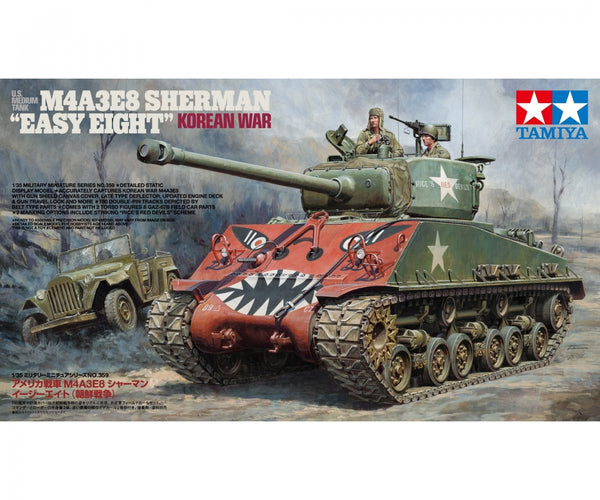 Tamiya model kit military vehicles - 35359 easy eight korean war tank plastic - 1:35 - model kit-0