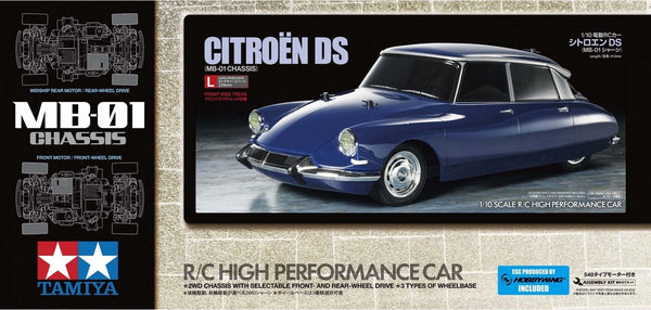 Tamiya modelbouwpakket militaire voertuigen - 58734 rc citroën ds - mb-01 met certificaat rc plastic - 1:10 - modelbouw-0