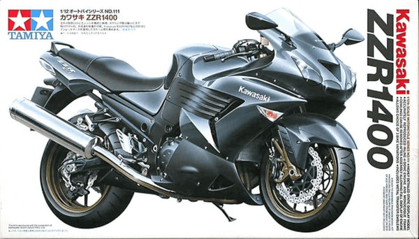 Tamiya model kit car - 14111 kawasaki zzr 1400 ninja zx-14 stre. plastic - 1:12 - model making-0