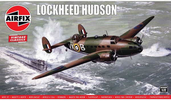 Airfix model building kit aircraft - 03006v lockheed hudson wwii - vintage classics - american propeller plane plastic - 1:72 - model making-0