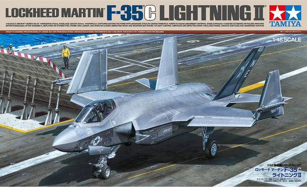 Tamiya model kit military vehicles - 61127 lockheed martin f-35c lightning ii - fighter jet plastic - 1:48 - model making-0