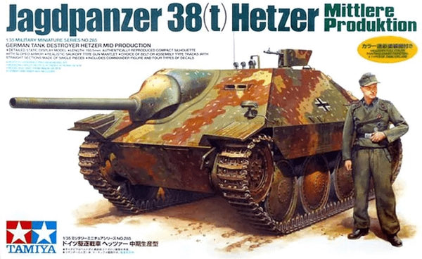 Tamiya modelbouwpakket militaire voertuigen - 35285 german 38to tank destroyer hetzer w/1 figure plastic - 1:35 - modelbouw-0
