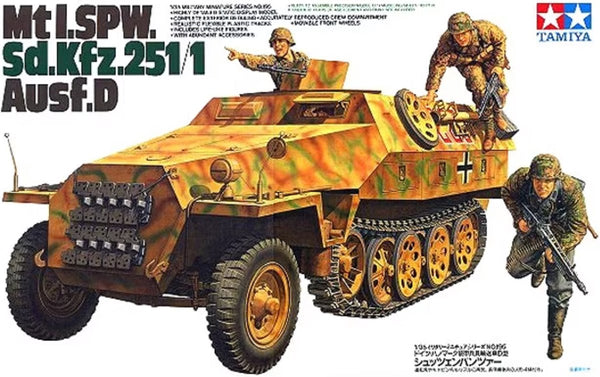 Tamiya model kit military vehicles - 35195 mtl. spw sd.kfz.251 1 ausf.d passenger car plastic - 1:35 - model making-0