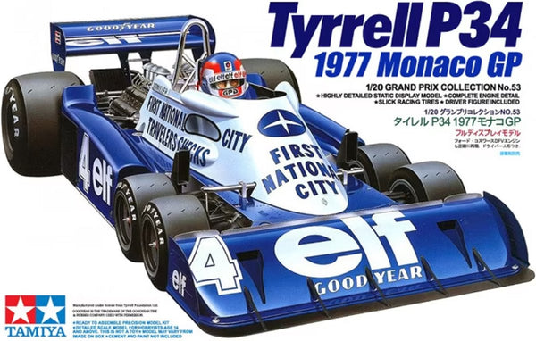 Tamiya model kit military vehicles - 20053 tyrrell p34 six wheeler monaco gp77 plastic - 1:20 - model making-0