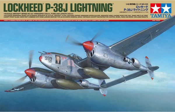 Tamiya model building kit military vehicles - 61123 us lockheed p-38 j lightning plastic - 1:48 - model making-0