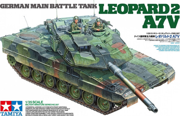 Tamiya model kit military vehicles - 35387 leopard 2 a7v - german main battle tank plastic - 1:35 - model kit-0