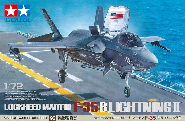 Tamiya model kit military vehicles - 60793 lockheed martin f-35b lightning ii - fighter jet plastic - 1:72 - model kit-0
