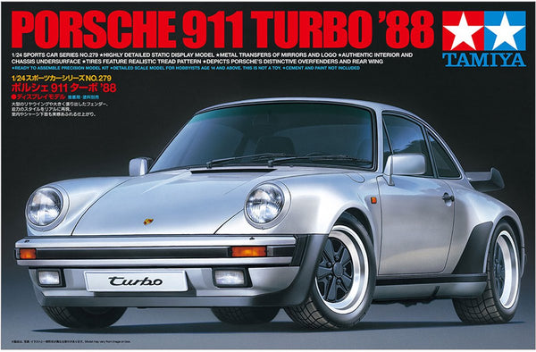 Tamiya model kit car - 24279 porsche turbo 1988 roadversion plastic - 1:24 - model making-0