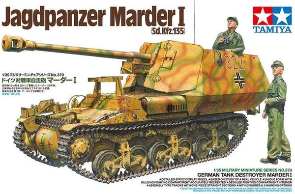 Tamiya model kit military vehicles - 35370 dt. sd.kfz.135 marder i jagdpanzer tank plastic - 1:35 - model making-0