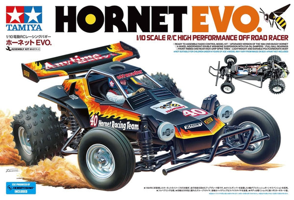 Tamiya model kit military vehicles - 58742 rc buggy - hornet evo. - high performance off road rr rc plastic - 1:10 - model making-0