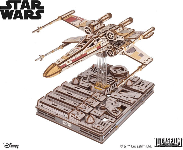 Ugears 3D model kit - luke skywalker's x-wing starfighter - star wars - mechanical building kit wood - educational toys-0