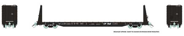 Rapido HO Marine Industries bulkhead flatcar CP Rail black