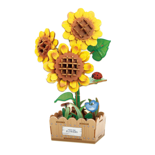 DIY Wooden Sunflower 3D Model Kit