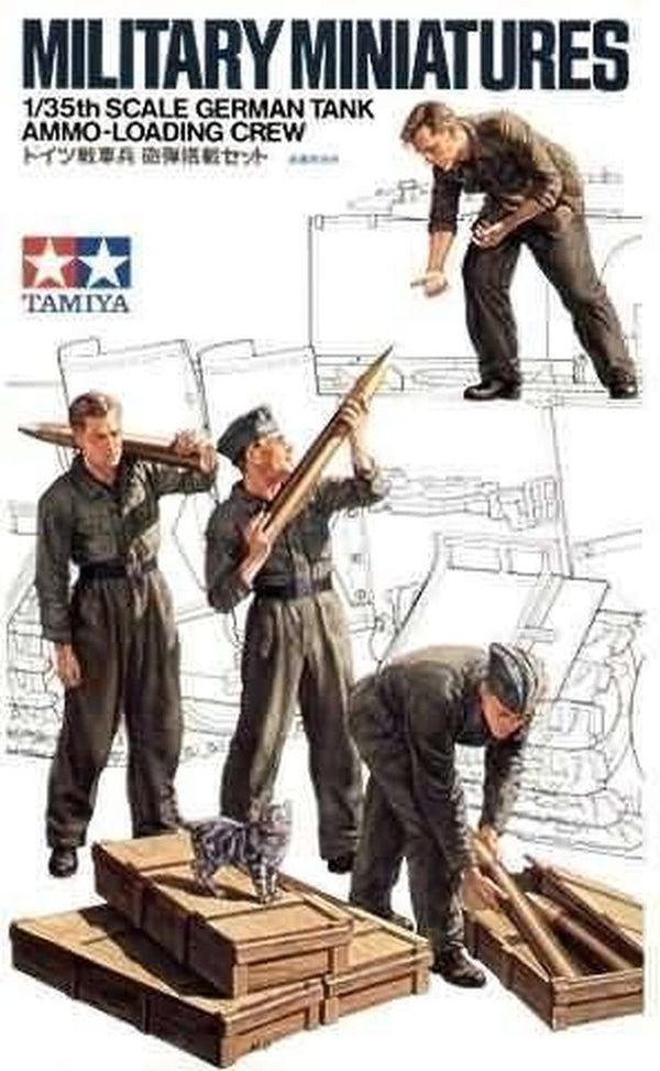 Tamiya model kit military vehicles - 35188 fig. set tank ammo load. crew with 4 figures plastic - 1:35 - model making-0