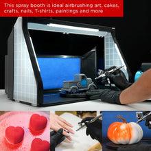 Master Airbrush Large Portable Airbrush Spray Booth Station with LED Lights, 25W Fan, Turntable & 6' Exhaust Hose, 22.25