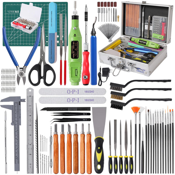 HIJIRH 163Pcs Model Tool Kit Modeler Basic Tool Craft Tool Set Hobby Tools