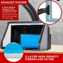 Master Airbrush Large Portable Airbrush Spray Booth Station with LED Lights, 25W Fan, Turntable & 6' Exhaust Hose, 22.25