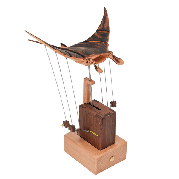 Wooden Manta Ray Moving Sculpture (Finished Piece)