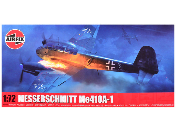 Level 2 Model Kit Messerschmitt Me410A-1 Fighter Aircraft with 2 Scheme Options 1/72 Plastic Model Kit by Airfix-0
