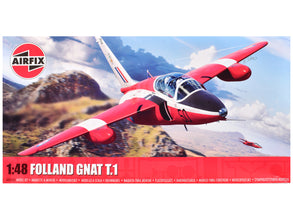 Level 2 Model Kit Folland Gnat T.1 Fighter Aircraft with 2 Scheme Options 1/48 Plastic Model Kit by Airfix-0