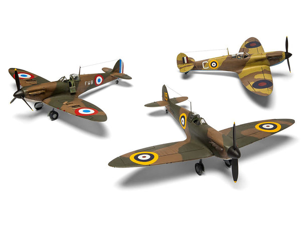 Level 2 Model Kit Supermarine Spitfire Mk.I Fighter Aircraft with 3 Scheme Options 1/48 Plastic Model Kit by Airfix-1