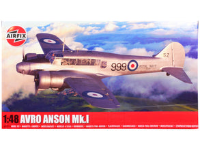 Level 3 Model Kit Avro Anson Mk.I Aircraft with 3 Scheme Options 1/48 Plastic Model Kit by Airfix-0