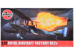Level 2 Model Kit Royal Aircraft Factory BE2c Aircraft with 2 Scheme Options 1/72 Scale Plastic Model Kit by Airfix-0