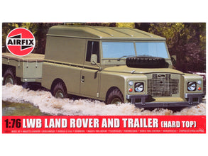 Level 2 Model Kit Land Rover LWB (Hard Top) Truck and Trailer with 2 Scheme Options 1/76 Scale Plastic Model Kit by Airfix-0