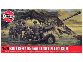 Level 1 Model Kit British 105mm Light Field Gun with 3 Scheme Options 1/76 Scale Plastic Model Kit by Airfix-0