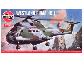 Level 2 Model Kit Westland Puma HC.1 Helicopter with 2 Scheme Options 1/72 Plastic Model Kit by Airfix-0