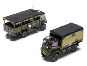 Level 2 Model Kit WWII 3-Ton General Service and Troop Trucks 1/76 Plastic Model Kit by Airfix-3