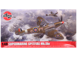 Level 2 Model Kit Supermarine Spitfire Mk.IXe Fighter Aircraft with 3 Scheme Options 1/48 Plastic Model Kit by Airfix-0