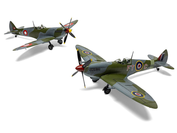Level 2 Model Kit Supermarine Spitfire Mk.IXe Fighter Aircraft with 3 Scheme Options 1/48 Plastic Model Kit by Airfix-1