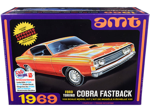 Skill 2 Model Kit 1969 Ford Torino Cobra Fastback 3-in-1 Kit 1/25 Scale Model by AMT-0
