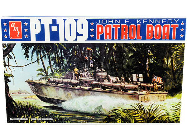 Skill 2 Model Kit PT-109 John F. Kennedy World War II Patrol Boat 1/64 Scale Model by AMT-0