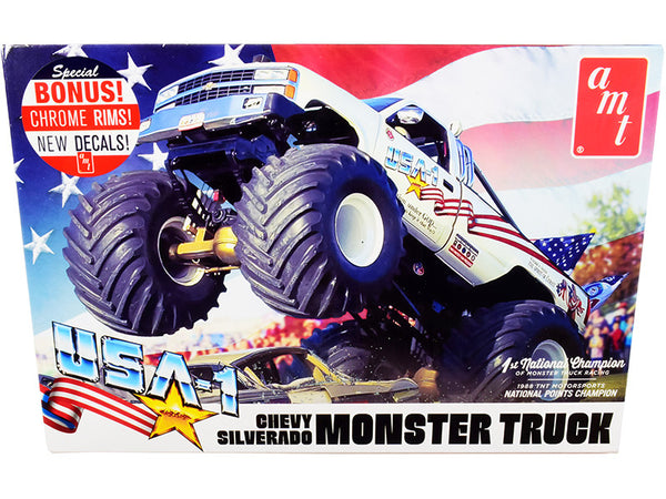 Skill 2 Model Kit Chevrolet Silverado "USA-1" Monster Truck 1/25 Scale Model by AMT-0