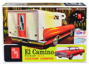Skill 2 Model Kit 1965 Chevrolet El Camino with Camper 3-in-1 Kit 1/25 Scale Model by AMT-0