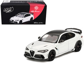 Alfa Romeo Giulia GTAm White with Carbon Top 1/64 Diecast Model Car by BBR