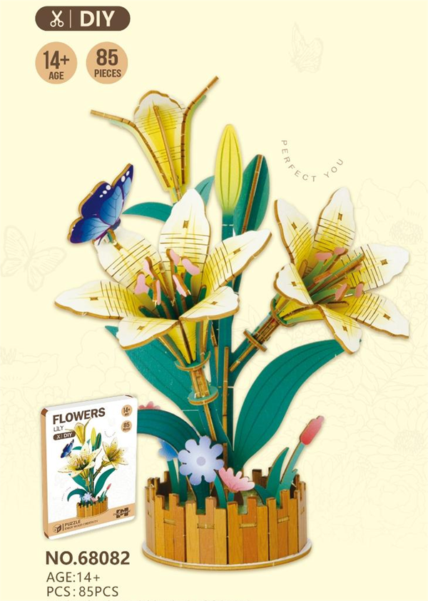 DIY Wooden Lily 3D Model Kit