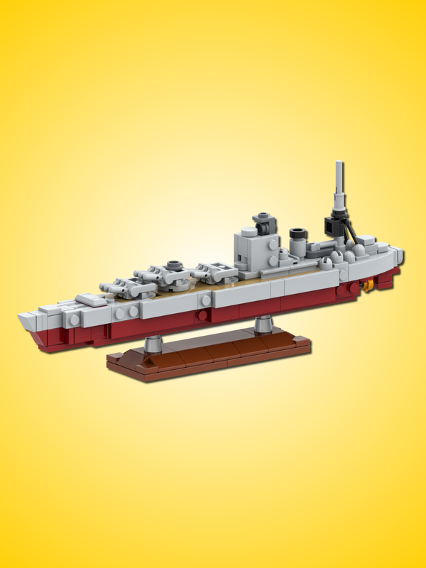 HMS Rodney Battleship Building Kit - 1:1000 Scale GoBricks MOC Kit