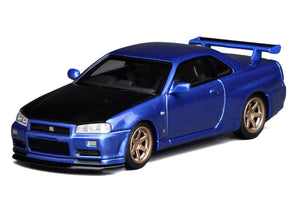 Nissan Skyline GT-R (R34) V-Spec II RHD (Right Hand Drive) Bayside Blue Metallic with Carbon Hood 