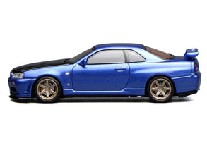 Nissan Skyline GT-R (R34) V-Spec II RHD (Right Hand Drive) Bayside Blue Metallic with Carbon Hood 