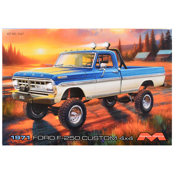 Skill 3 Model Kit 1971 Ford F-250 Custom Lifted 4x4 Pickup Truck 1/25 Scale Model by Moebius-0