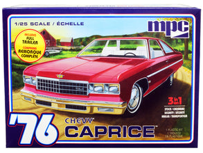 Skill 2 Model Kit 1976 Chevrolet Caprice with Trailer 3-in-1 Kit 1/25 Scale Model by MPC-0