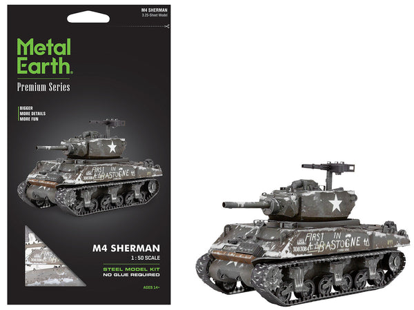 Model Kit United States M4 Sherman Tank (Moderate Difficulty) Steel Model by Metal Earth-0