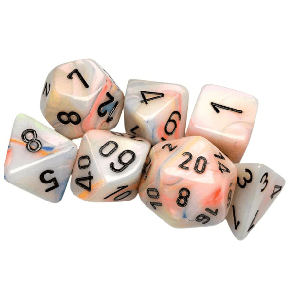 Chessex - Festive Polyhedral 7 Dice Set - Circus with Black