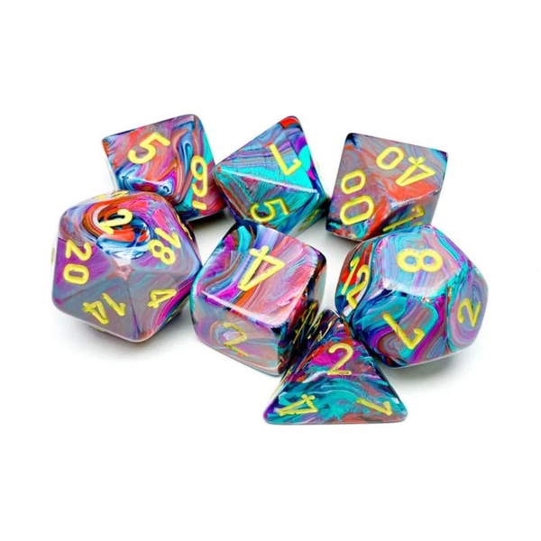 Chessex - Festive Polyhedral 7 Dice Set - Mosaic Yellow
