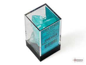 Chessex - Frosted Polyhedral 7 Dice Set - Teal with White