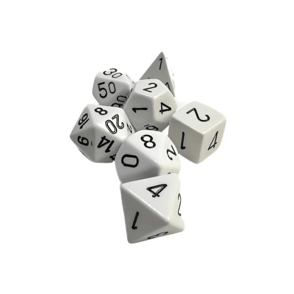 Chessex - Opaque Polyhedral 7 Dice Set - White with Black